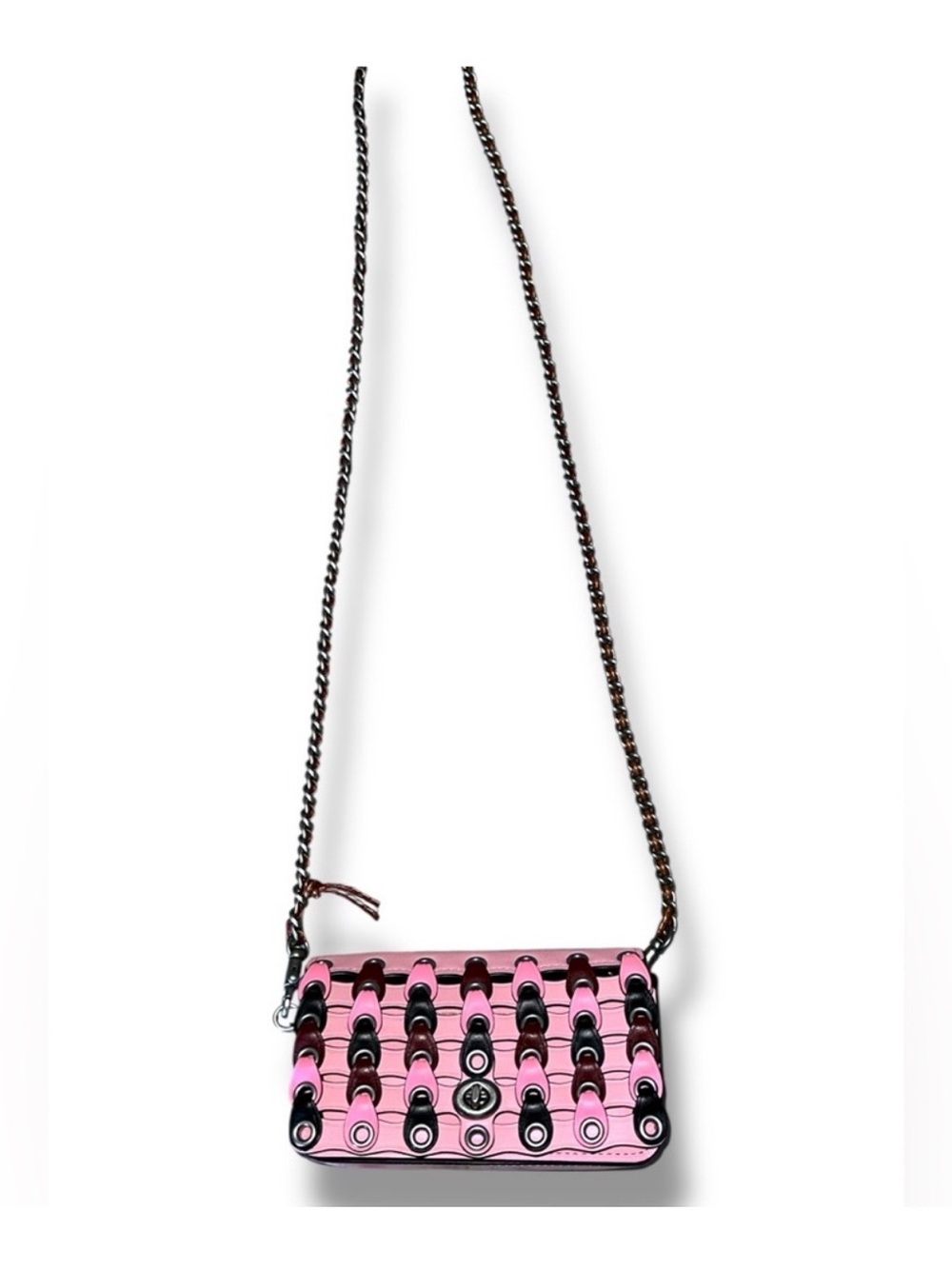Coach Mini Pink Crossbody with Silver Chain - Picture 10 of 12
